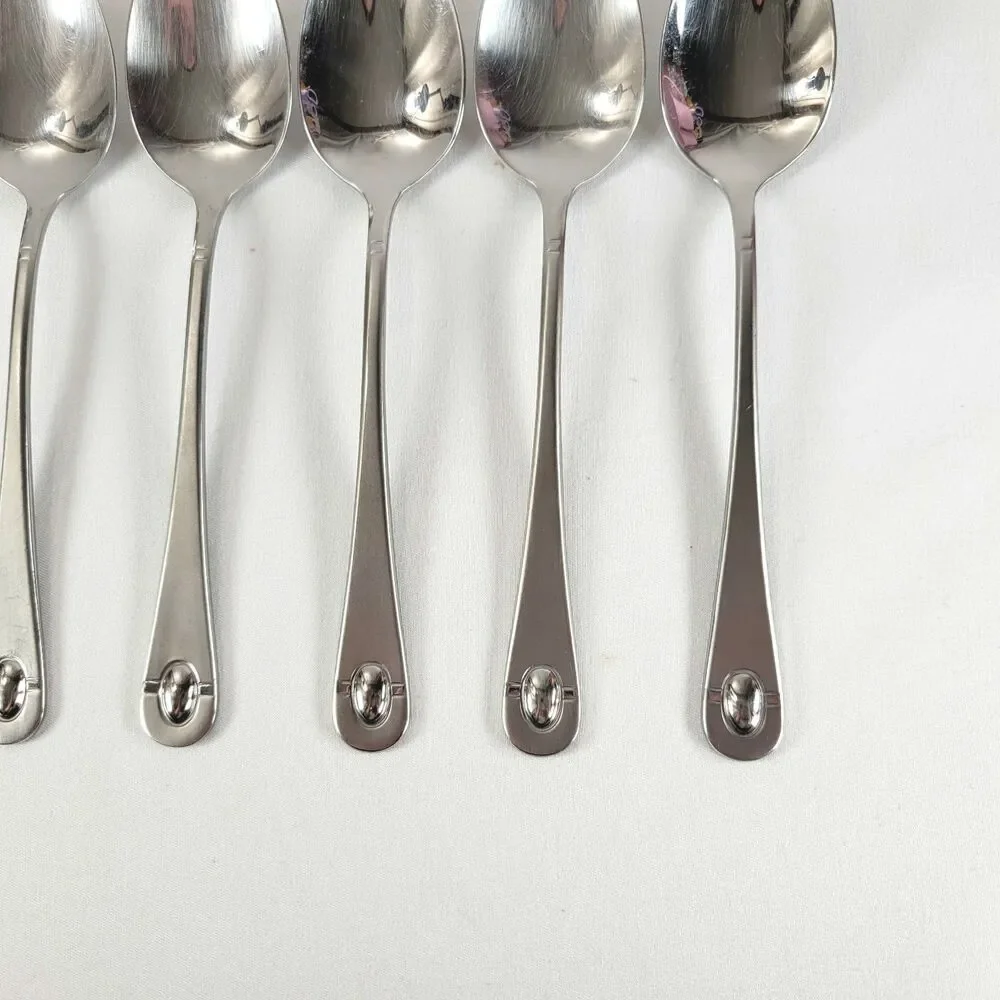 Oneida Satin Jupiter 18/10 Stainless Flatware Set 6 Teaspoons Retro 90s Y2K